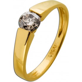 Diamantring Gold 585 14K champagnerfarbener Brillant 0.5ct