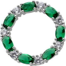 Anhänger Silber 925 Smaragd grün Brillant Synth.