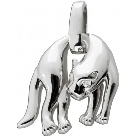 Panther Anhänger Silber 925 weiße Zirkonia rhodiniert massiv