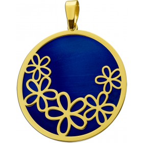 Blumenmuster Anhänger Silber 925 vergoldet Titan