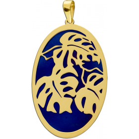 Anhänger Silber 925 vergoldet Titan ausgestantze Blätter