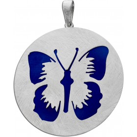 Schmetterling Anhänger Silber 925 gebürstet rhodiniert Titan 