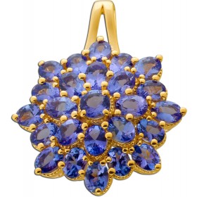 Tansanit Anhänger Silber vergoldet nat Tansanit Edelsteine 4.6ct