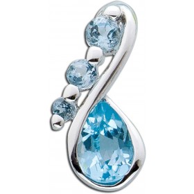 Blautopas Anhänger Sterling Silber 925 wasserblauer Edelstein