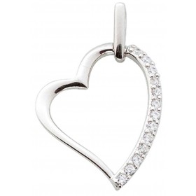 Herz Anhänger Sterling Silber 925 weisse Zirkonia 