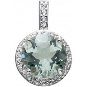 Topas Anhänger Sterling Silber 925 hellgrüner Amethyst 