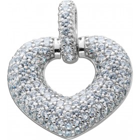 Herz Anhänger Silber 925 weißen Zirkonia Steinen 