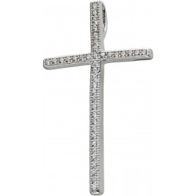 Kreuz Anhänger Silber 925 weiße Zirkonia Funkelnd