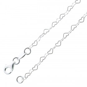 Herzkette 2,5mm Armband Sterling Silber 925  