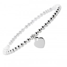 Gravurarmband Silber 925 Herz Anhänger dehnbar 