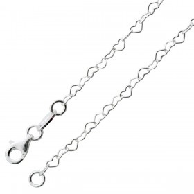 Herzkette 2,6mm Herzarmband Silber 925 rhodiniert