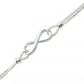 Infinity Armband Sterling Silber 925 rhodiniert poliert 