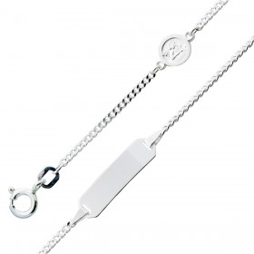 Gravur Kinder ID Armband Sterling Silber 925 Engelsanhänger 