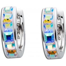 Creolen Silber 925 fluoreszierende Zirkonia Steine