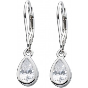 Ohrringe Silber 925 weisse Tropfen Zirkonia Steine
