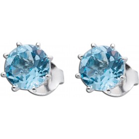 Blautopas Ohrringe Sterling Silber 925 blaue Solitär Edelsteine
