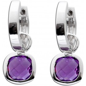 Amethyst Ohrhänger Creolen Silber 925 lila Edelsteine