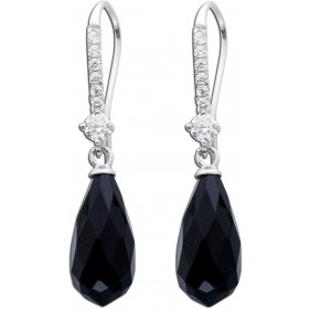 Onyx Ohrhänger Sterling 925 schwarze Edelsteine weisse Zirkonia