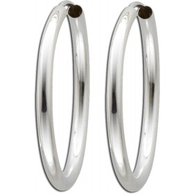 Creolen 28mm halbmassiv Sterling Silber 925 