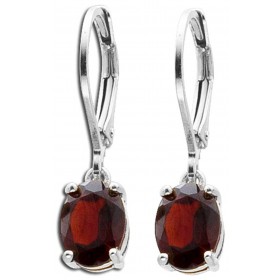 Granat Ohrringe Silber 925 weinrote Edelsteine