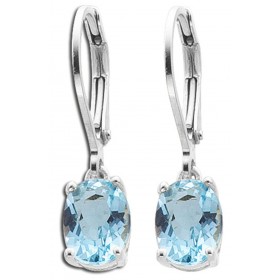 Blautopas Ohrhänger Silber 925 wasserblaue Edelsteine 