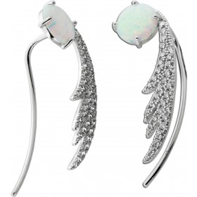 Opal Ohrringe Silber 925 Natur Edelsteine Zirkonia 