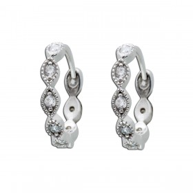 Creolen Silber 925 weiße Zirkonia Steine