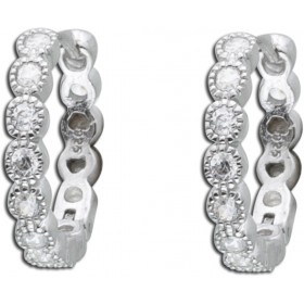 Klappcreolen Sterling Silber 925 weiße Zirkonia