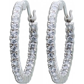 Creolen Silber 925 weisse klare Zirkonia