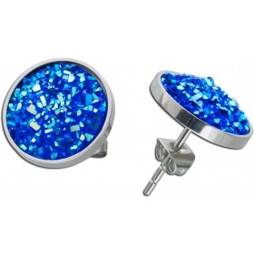 Ohrstecker Edelstahl blaue Kristalle  