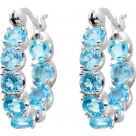 Blautopas Creolen Silber 925 hellblaue Edelsteine 