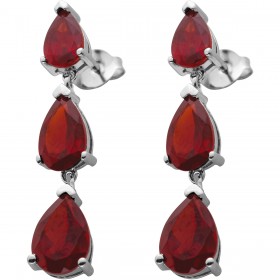 Granat Ohrhänger Silber 925 weinrote Edelsteine 