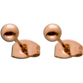 Kugel Ohrstecker Edelstahl Rose vergoldet 3.6mm