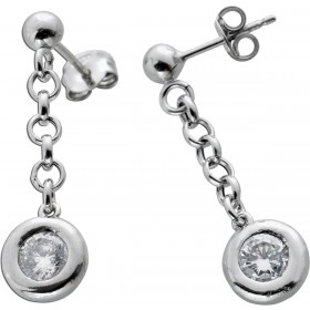 Ohrstecker Silber 925 Solitär Zirkonia rhodiniert