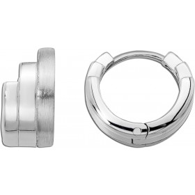 Klappscharniercreolen Silber 925 rhodiniert poliert mattiert