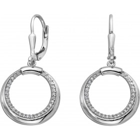Ohrhänger Silber 925 weiße Zirkonia Krappengefasst rhodiniert poliert
