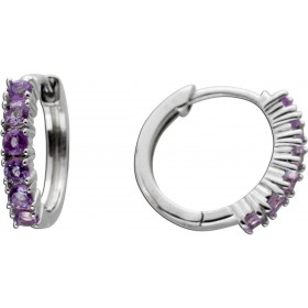 Amethyst Creolen Silber 925 lila Natur Edelsteine