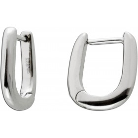 Ovale Creolen Silber925 Klappscharniermechanismus poliert rhodiniert