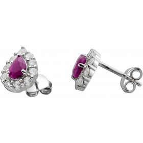 Rubin Ohrstecker Silber 925 pinke Natur Edelsteine Zirkonia 