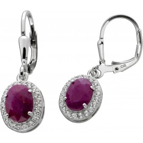 Rubin Ohrringe Silber 925 pinke Natur Edelsteine Zirkonia