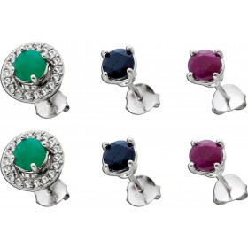 Topas Ohrstecker Silber 925 Natur Rubine Smaragde Saphire  