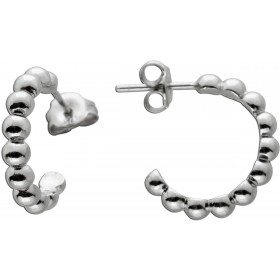 Halbcreolen Kugeldesign in Silber 925 poliert rhodiniert