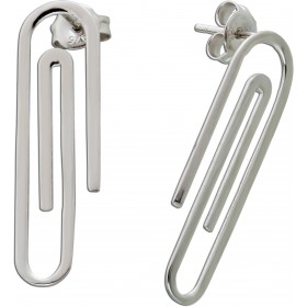 Paperlip Ohrstecker Silber925 rhodiniert poliert