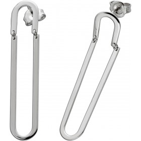 Paperclip Ohrstecker Silber925 poliert rhodiniert beweglich