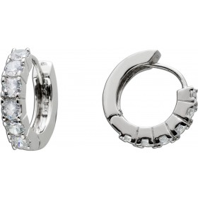 Creolen Silber 925 weiße Brillant Synthesen ca. 1,45ct. rhodiniert 
