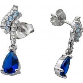 Ohrhänger Silber 925 blaue Zirkonia