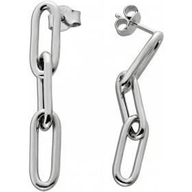 Paperclip Ohrstecker Silber 925 rhdodiniert