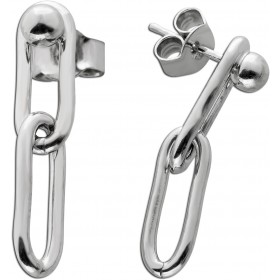 Paperclip Ohrstecker Silber 925 rhodoniert poliert