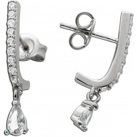 Ohrstecker Silber 925 weiße synthetische Zirkonia