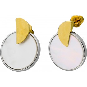 Perlmutt Ohrstecker Silber 925 Gelbgold vergoldet 